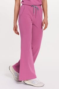 Spodnie medyczne damskie FLARE SCRUBS Basic MALINA