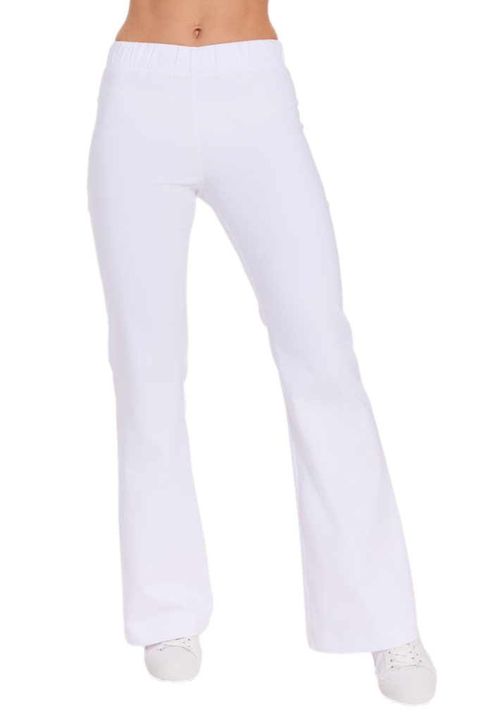 Spodnie medyczne damskie Flare Premium BIAŁE