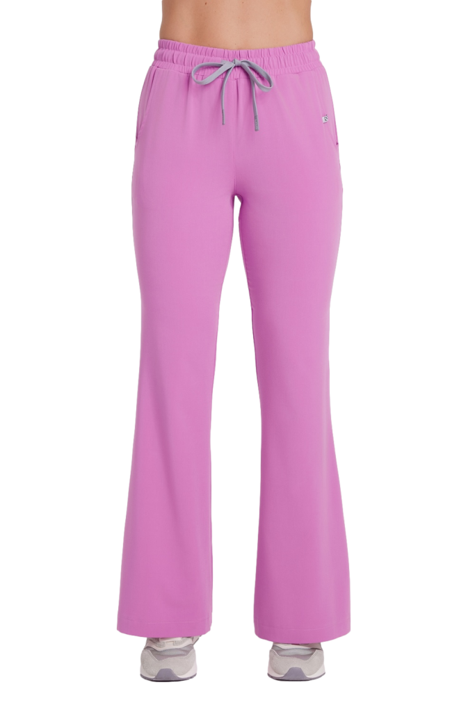 Spodnie medyczne damskie FLARE scrubs Basic PINK KISS