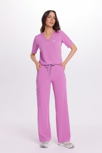 Bluzka medyczna damska scrubs Basic One Pocket PINK KISS