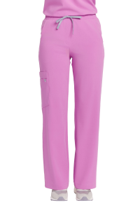 Spodnie medyczne damskie SZEROKIE scrubs Basic PINK KISS