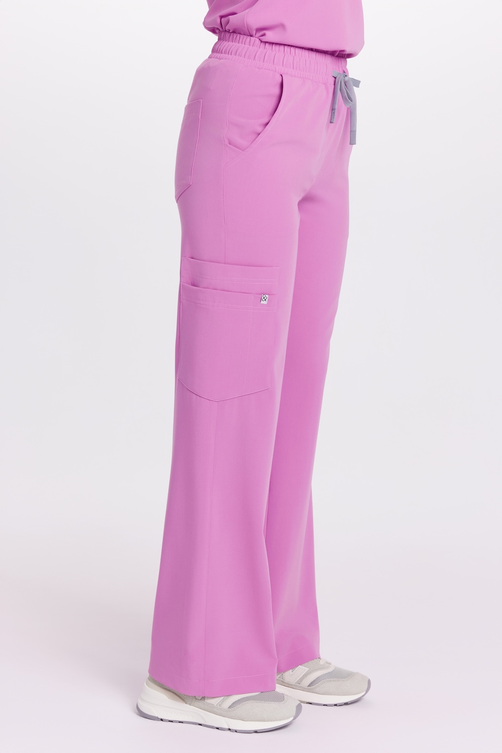 Spodnie medyczne damskie SZEROKIE scrubs Basic PINK KISS