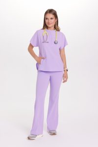 Spodnie medyczne damskie FLARE scrubs Basic LILA