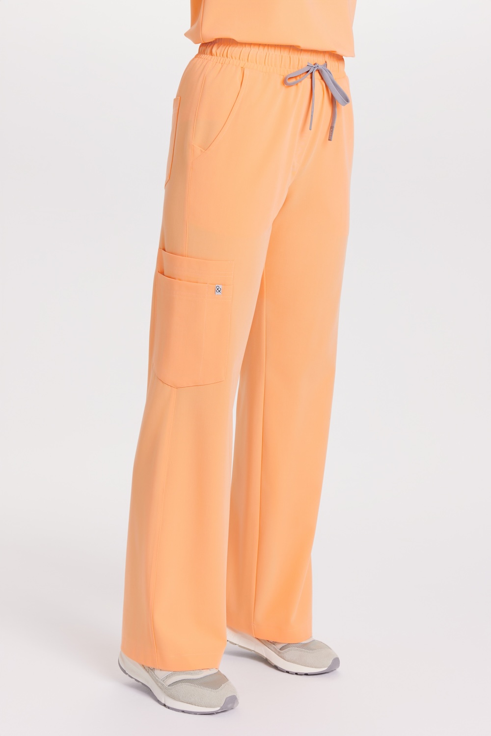 Spodnie medyczne damskie SZEROKIE scrubs Basic PAPAJA