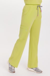 Spodnie medyczne damskie SZEROKIE SCRUBS Basic KIWI