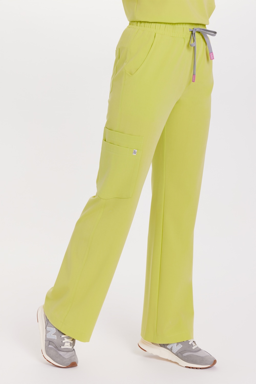 Spodnie medyczne damskie SZEROKIE SCRUBS Basic KIWI