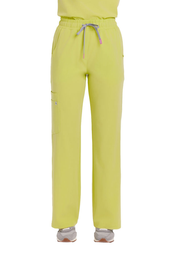 Spodnie medyczne damskie SZEROKIE SCRUBS Basic KIWI