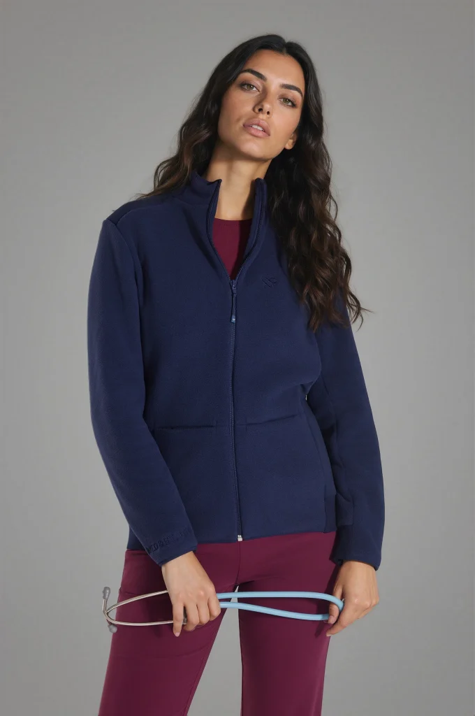 Polarowa bluza medyczna damska GRANAT