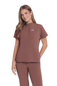 Bluzka medyczna damska scrubs Basic Flex HAZELNUT