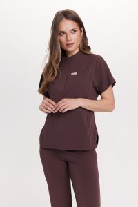 Női orvosi blúz műtősruha Basic Flex HOT CHOCOLATE