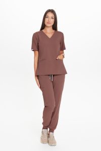Bluzka medyczna damska scrubs Basic HAZELNUT