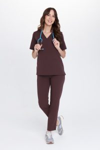 Spodnie medyczne damskie PROSTE SCRUBS Basic HOT CHOCOLATE