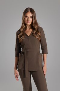 Dámská lékařská obálková tunika Premium Milk Chocolate