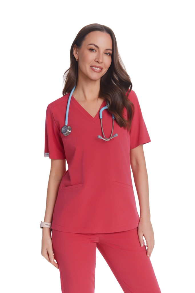 Bluzka medyczna damska scrubs Basic ROSE