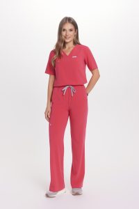 Women’s medical blouse scrubs Basic One Pocket ROSE