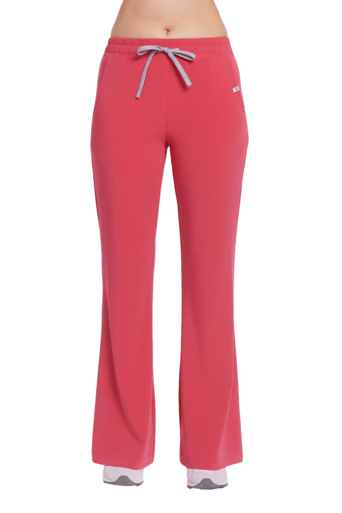 Spodnie medyczne damskie FLARE SCRUBS Basic ROSE