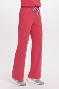 Spodnie medyczne damskie SZEROKIE SCRUBS Basic ROSE