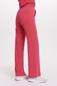 Spodnie medyczne damskie SZEROKIE SCRUBS Basic ROSE