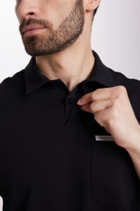 Bluzka medyczna męska Polo scrubs Basic CZARNA