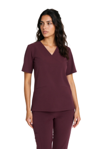 Bluzka medyczna damska scrubs Basic ŚLIWKA W CZEKOLADZIE