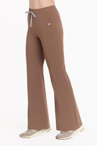 Spodnie medyczne damskie FLARE scrubs Basic KAKAO