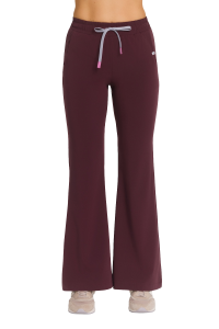 Dámske lekárske nohavice FLARE SCRUBS Basic Plum in CHOCOLATE