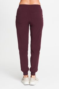 Spodnie medyczne damskie joggery scrubs Basic ŚLIWKA W CZEKOLADZIE